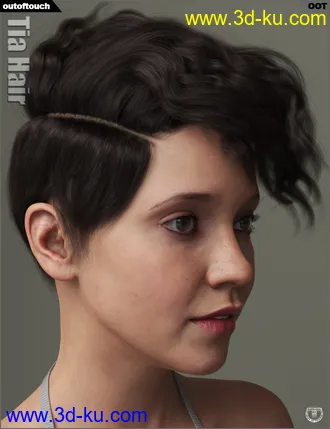 3D打印模型Tia Hair for Genesis 3 and 8 Female(s)的图片