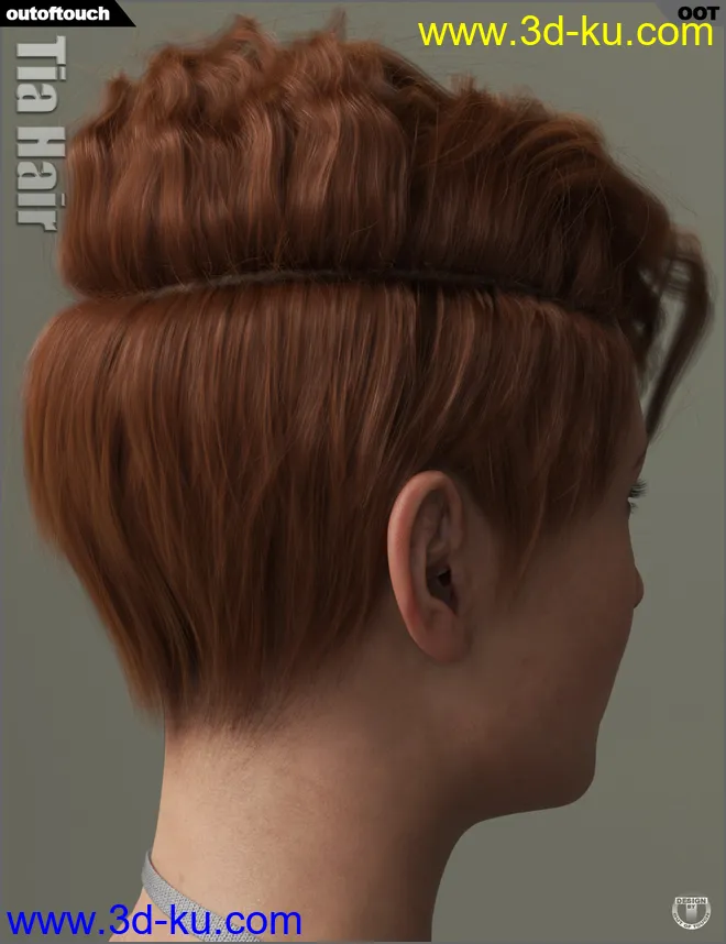 Tia Hair for Genesis 3 and 8 Female(s)模型的图片3