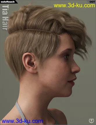 3D打印模型Tia Hair for Genesis 3 and 8 Female(s)的图片