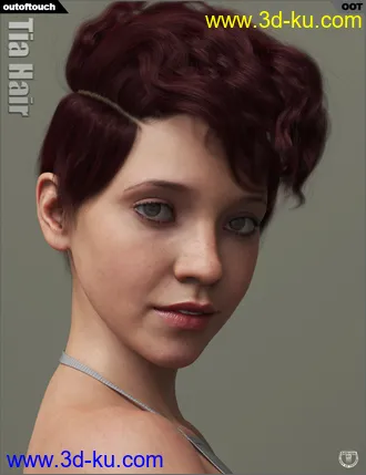 3D打印模型Tia Hair for Genesis 3 and 8 Female(s)的图片