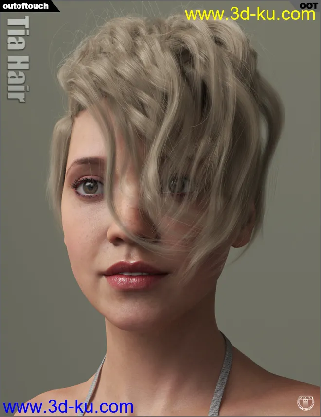 Tia Hair for Genesis 3 and 8 Female(s)模型的图片6