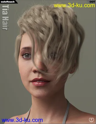 3D打印模型Tia Hair for Genesis 3 and 8 Female(s)的图片