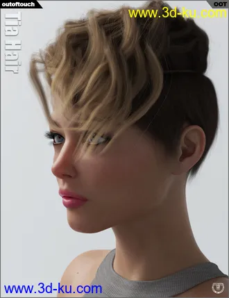 3D打印模型Tia Hair for Genesis 3 and 8 Female(s)的图片