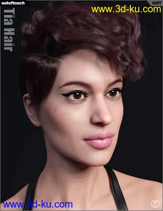 3D打印模型Tia Hair for Genesis 3 and 8 Female(s)的图片