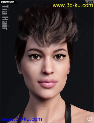 3D打印模型Tia Hair for Genesis 3 and 8 Female(s)的图片