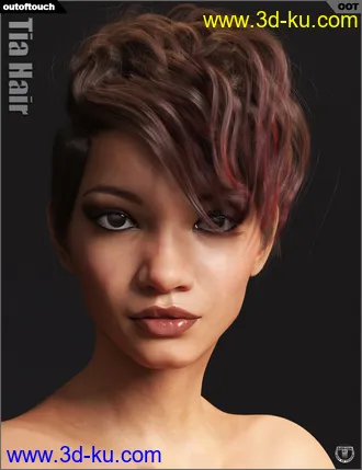 3D打印模型Tia Hair for Genesis 3 and 8 Female(s)的图片