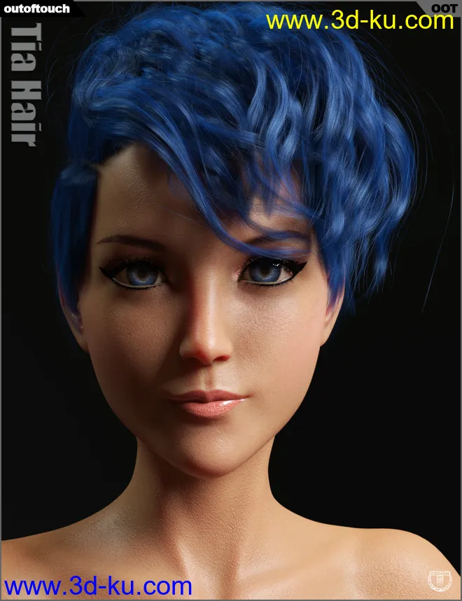Tia Hair for Genesis 3 and 8 Female(s)模型的图片13