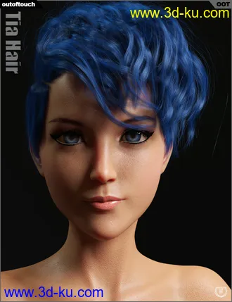 3D打印模型Tia Hair for Genesis 3 and 8 Female(s)的图片