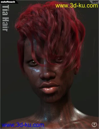 3D打印模型Tia Hair for Genesis 3 and 8 Female(s)的图片