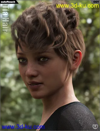 3D打印模型Tia Hair for Genesis 3 and 8 Female(s)的图片