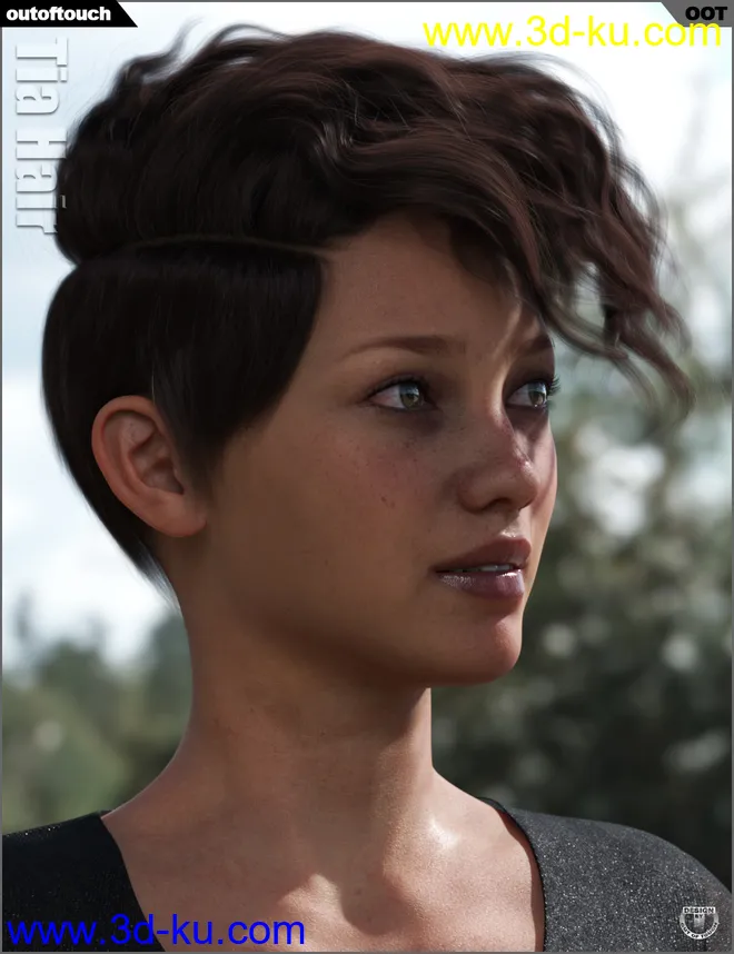 Tia Hair for Genesis 3 and 8 Female(s)模型的图片20
