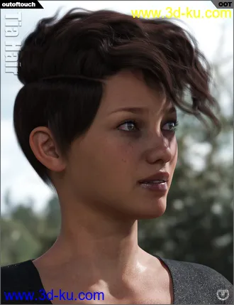 3D打印模型Tia Hair for Genesis 3 and 8 Female(s)的图片
