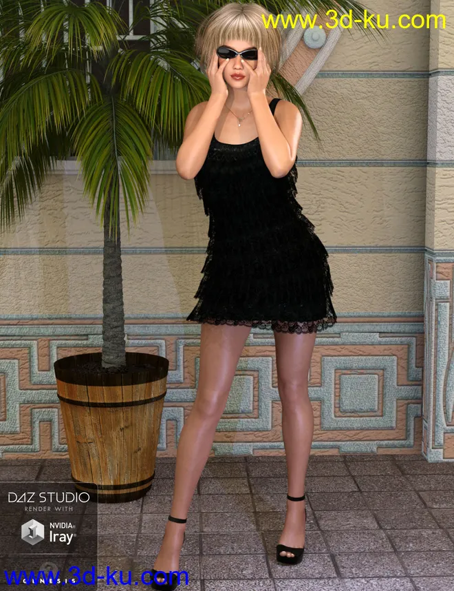 Tiered Lace Outfit for Genesis 3 Female(s)模型的图片2