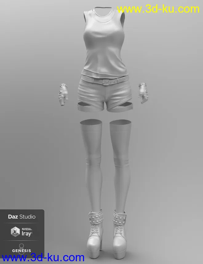 TimeOut Outfit for Genesis 8 Female(s)模型的图片2