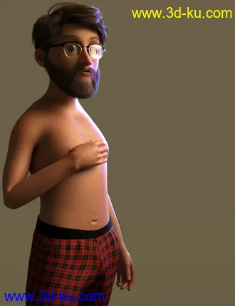 3D打印模型Toon Dad and Fatherly Beard and Accessories for Genesis 8 Male的图片