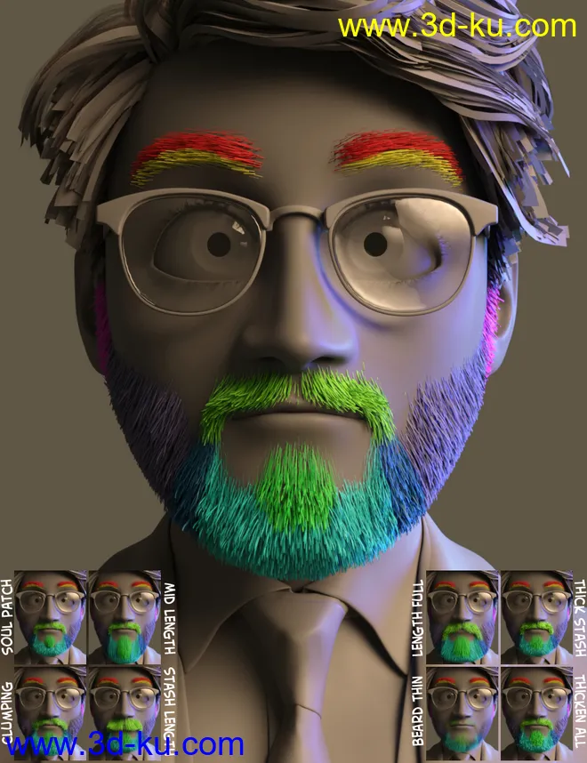 Toon Dad and Fatherly Beard and Accessories for Genesis 8 Male模型的图片6