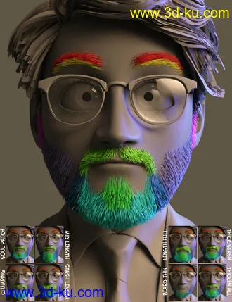 3D打印模型Toon Dad and Fatherly Beard and Accessories for Genesis 8 Male的图片