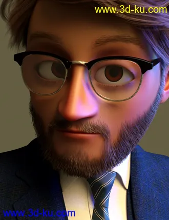 3D打印模型Toon Dad and Fatherly Beard and Accessories for Genesis 8 Male的图片