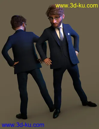 3D打印模型Toon Dad and Fatherly Beard and Accessories for Genesis 8 Male的图片