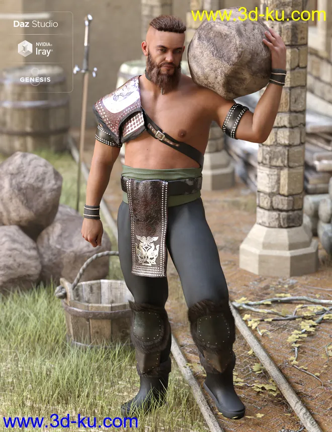 Tribal Warrior King Outfit for Genesis 8 Male(s)模型的图片1