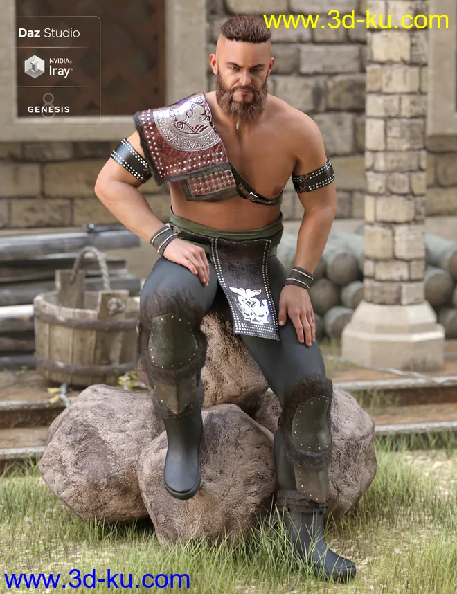 Tribal Warrior King Outfit for Genesis 8 Male(s)模型的图片2