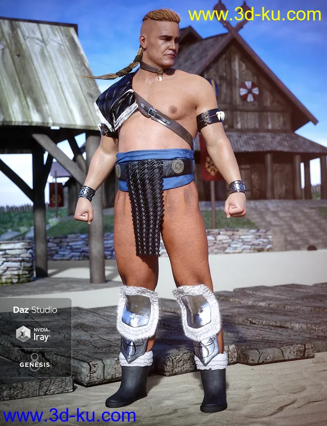 Tribal Warrior King Outfit Textures模型的图片3
