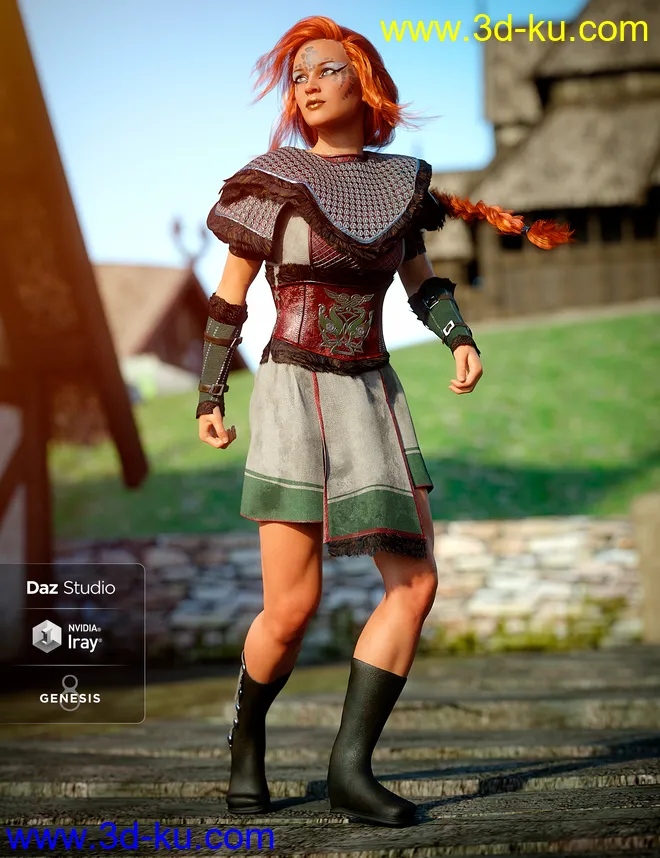 Tribal Warrior Queen Outfit for Genesis 8 Female(s)模型的图片2