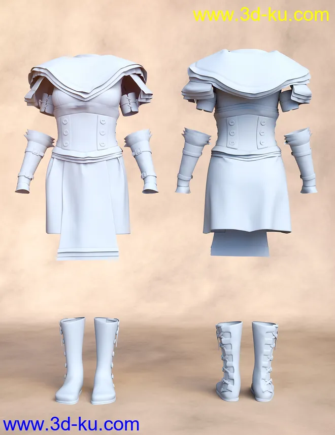 Tribal Warrior Queen Outfit for Genesis 8 Female(s)模型的图片4