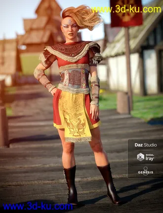 3D打印模型Tribal Warrior Queen Outfit Textures的图片