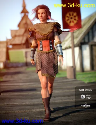 3D打印模型Tribal Warrior Queen Outfit Textures的图片