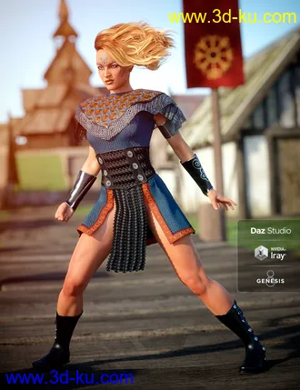 3D打印模型Tribal Warrior Queen Outfit Textures的图片