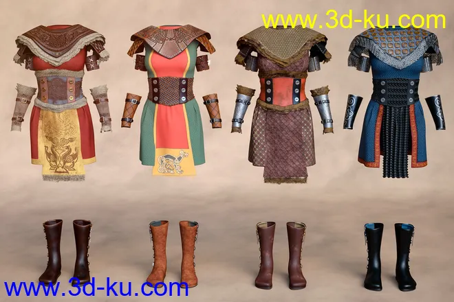 Tribal Warrior Queen Outfit Textures模型的图片6