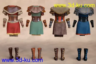 3D打印模型Tribal Warrior Queen Outfit Textures的图片