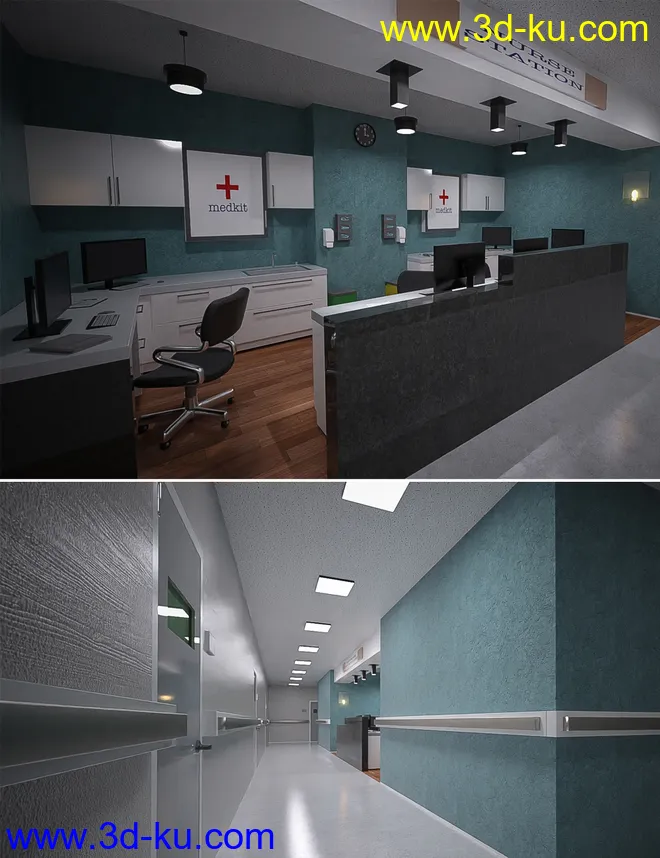 TS Hospital Nurse Station模型的图片1