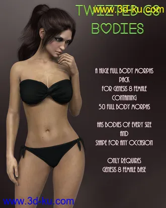 3D打印模型Twizted Genesis 8 Female Bodies的图片