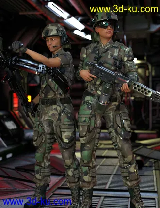 3D打印模型UCMC Add-on for ATLAS Armored Suit for Genesis 8 Female的图片