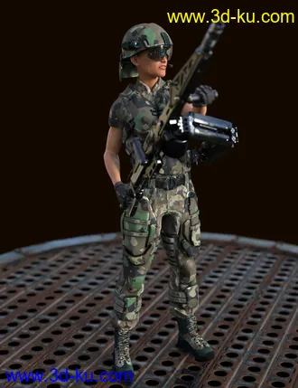 3D打印模型UCMC Add-on for ATLAS Armored Suit for Genesis 8 Female的图片