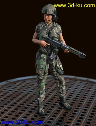 3D打印模型UCMC Add-on for ATLAS Armored Suit for Genesis 8 Female的图片