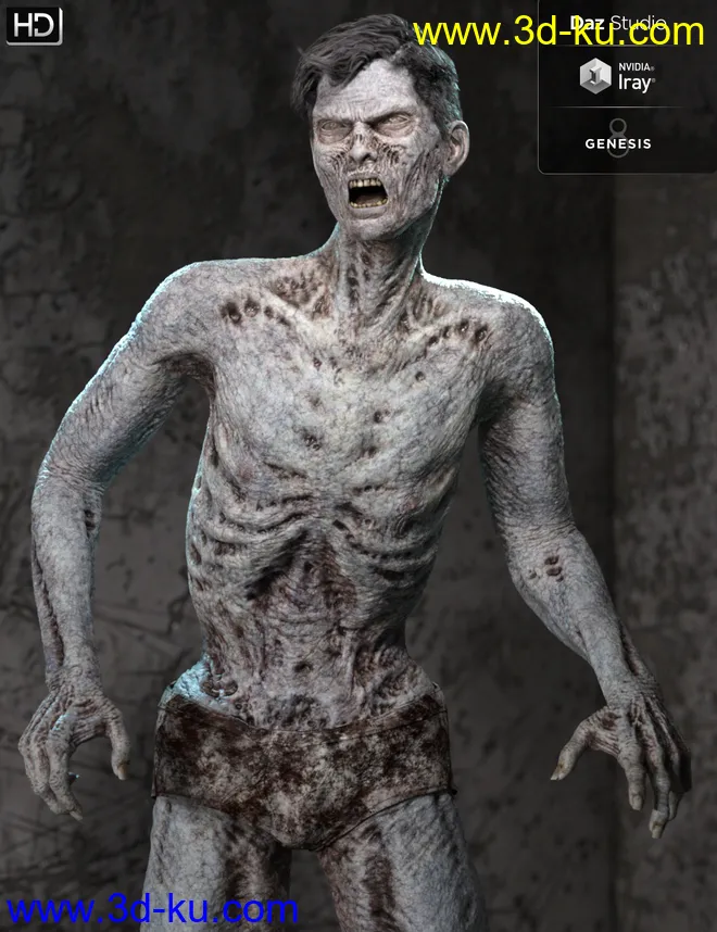Ultimate Zombie HD for Genesis 8 Male模型的图片3