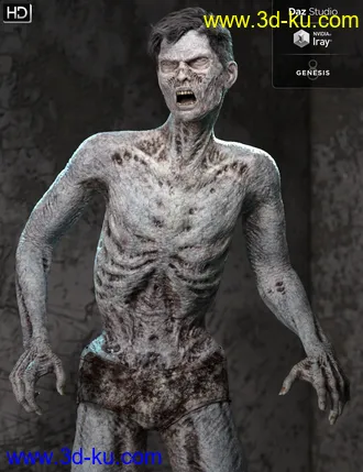 3D打印模型Ultimate Zombie HD for Genesis 8 Male的图片