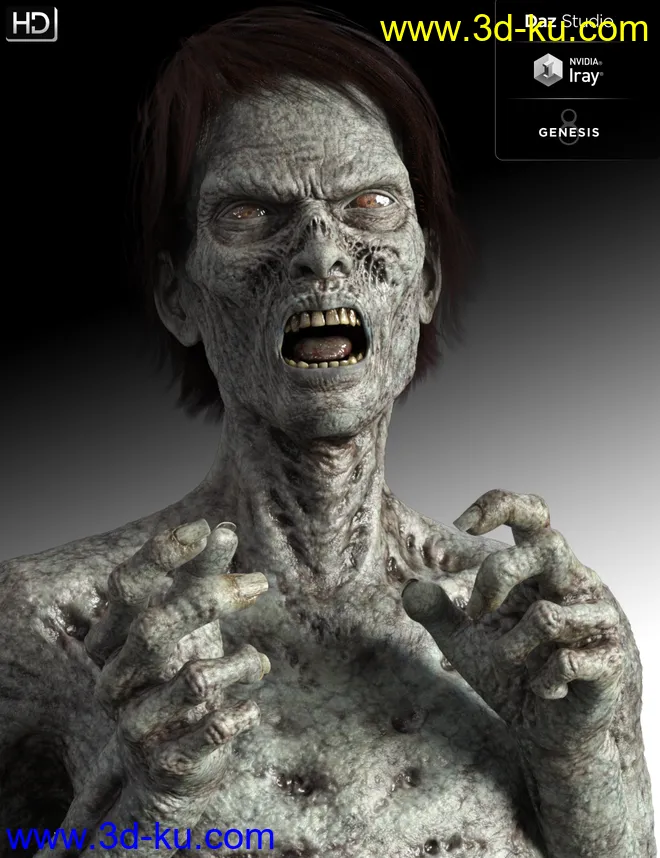 Ultimate Zombie HD for Genesis 8 Male模型的图片5
