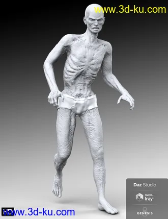 3D打印模型Ultimate Zombie HD for Genesis 8 Male的图片