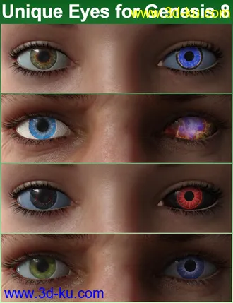 3D打印模型Unique Eyes for Genesis 8的图片
