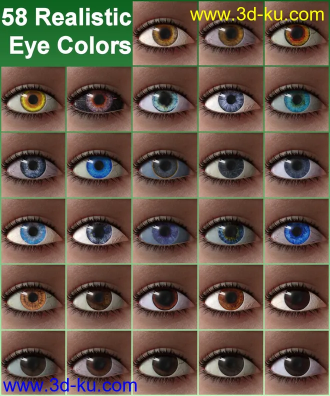 Unique Eyes for Genesis 8模型的图片5