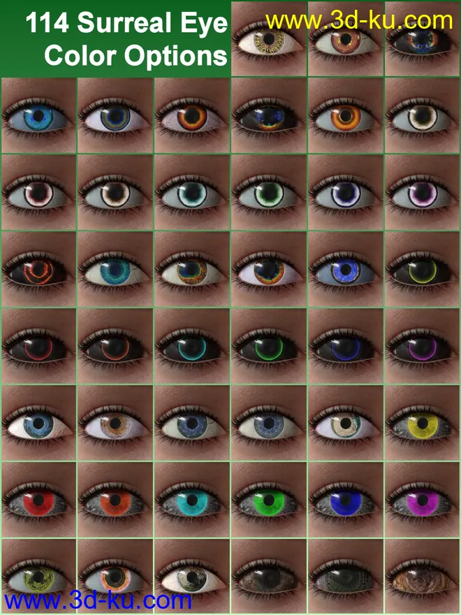 Unique Eyes for Genesis 8模型的图片7