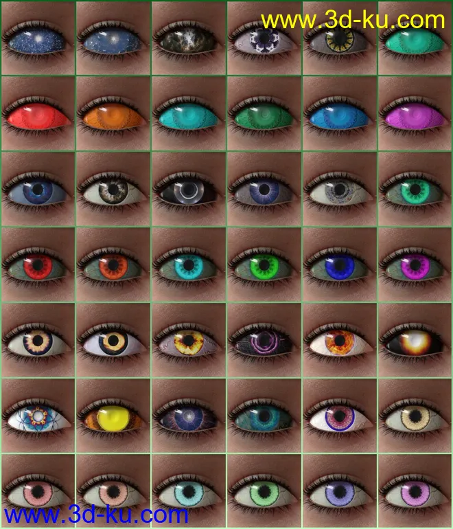 Unique Eyes for Genesis 8模型的图片8
