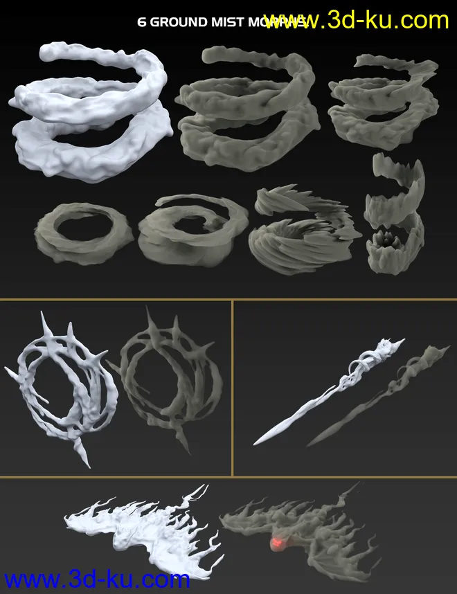 Vampiric Dark Mist Props and Poses for Genesis 3 and 8 Female模型的图片3