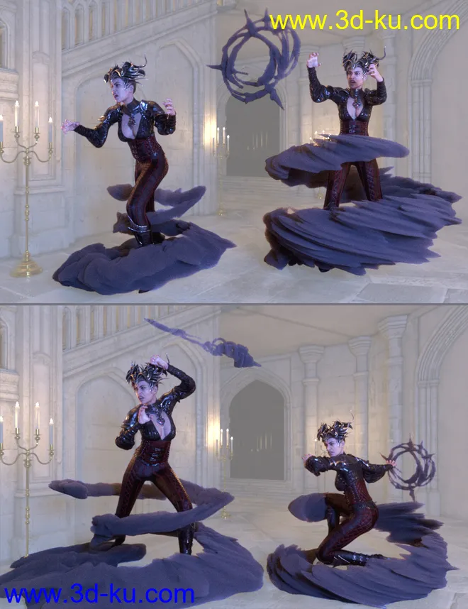 Vampiric Dark Mist Props and Poses for Genesis 3 and 8 Female模型的图片6
