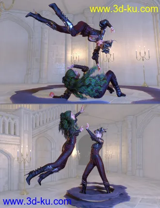 3D打印模型Vampiric Dark Mist Props and Poses for Genesis 3 and 8 Female的图片