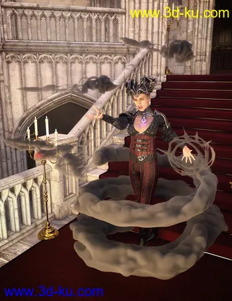 3D打印模型Vampiric Dark Mist Props and Poses for Genesis 3 and 8 Female的图片